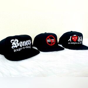 New! Bundle of 2 UNIF + 1 Bad Acid Unisex Baseball Caps Hats with Flat Brim  ⭐️